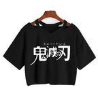 Demon Slayer T Shirt Nezuko Tshirt Women Kimetsu No Yaiba Crop Top Tees Japanese Anime Tanjirou Kamado Tops Manga T-shirt Female