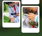 Pocket Microscope Kids Science Toy Kit 60-120x Educational Mini Handheld Microscope with LED Light Outdoor Children Stem Toy