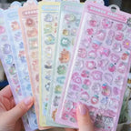 6/10 sheets Funny Sweet Furit cloud Pets Drop 3D Relief Sticker Scrapbooking Diy Diary Decor Stationery Kawaii Stickers
