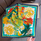 2025 Silk Shawl Print Headscarf Cat Hair Wrap Neckerchief Female Satin Square Scarf For Women Headband Foulard Hijab Bandana