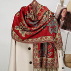Ethnic Paisley Embroidery Viscose Hijab Retro Cashew Cotton Muslim Women Scarf Wraps Ladies Elegant Shawls Turban Headscarf