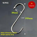 10 pcs Stainless steel S shaped hook Large hook S hook, multi purpose S shaped hook metal S-hook hook for kitchen and bathroom