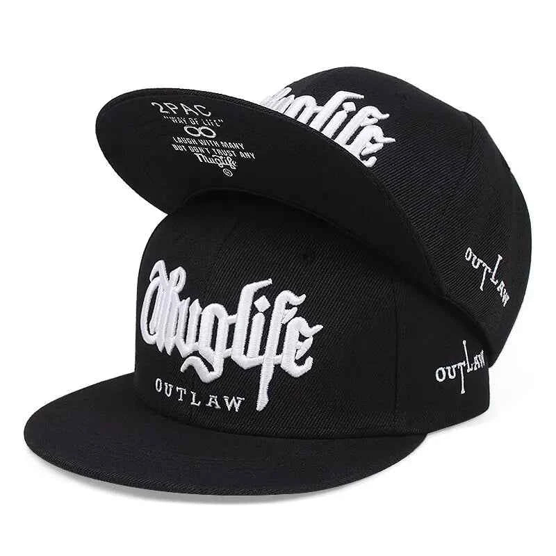 Thug Life Embroidery Snapback Baseball Cap for Streetwear Style