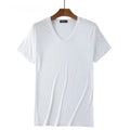 2 Packs Bamboo Fiber Round Neck T-shirts Short Sleeve Classic Tees Sweat-absorbent Gym Man Undershirt Solid Color Tee Black New