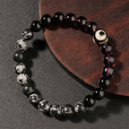 Eye Bracelets for Women Cute Spring Summer Beach Holiday Jewelry Natural Stone Beads Bangles Purple Black Gray Beads Bracelts