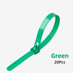 20pcs Plastic Reusable Cable Zip Ties 8*200/250/300/450 Releasable Nylon Adjust Loose Slipknot Recycle Detachable Bundle 5*200