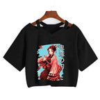 Demon Slayer T Shirt Nezuko Tshirt Women Kimetsu No Yaiba Crop Top Tees Japanese Anime Tanjirou Kamado Tops Manga T-shirt Female