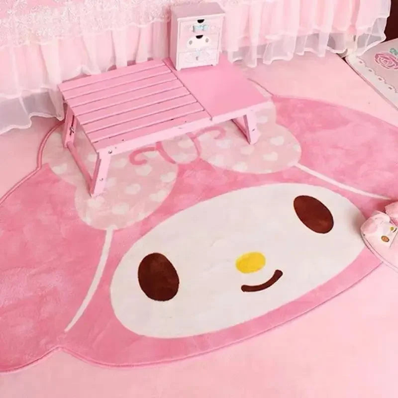 60x90cm Saniro My Melody Cartoon Carpet Kawaii Home Soft Fur Rugs Children Girls Bedroom Living Room Floor Mat Doormat Decor Toy