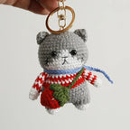Cute Rabbit Crochet Keychain Handmade Bunny Bag Charm
