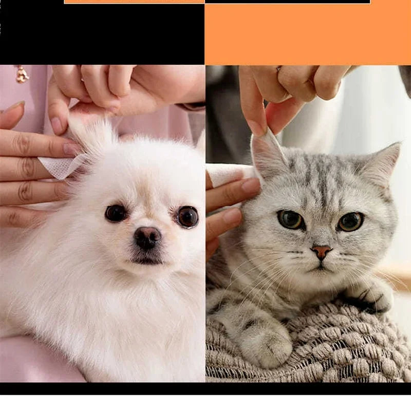 130 Pcs/set of Dog and Cat Cleaning Wipes Pet Eye Wipes Grooming Tear Stain Remover Gentle Non-foaming Wipes Towels - WTN Essentials 