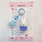 Miffy Cute Creative Fashion Plush Keychain Portable Decorative Rabbit Pendant Anime Bag Kawaii Suitable for Men and Women Gifts
