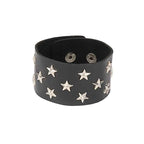 Punk Bracelets PU Leather Studded Bracelet Adjustable Goth Cuff Bracelet Gothic Rivet Buckle Wristband for Men Women Emo Jewelry