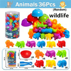 Children Counting and Sorting Toy with Pom Poms and Tweezers Set