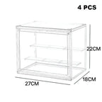 1/2/3/4PCS Acrylic Clear Display Storage Box for Fingures Foldable Display Case for Figurines Dolls Action Figure Organizer box