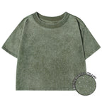 100% Cotton Washed T-Shirts For Women Loose O-Neck Crop Tops Y2k Street Female Clothes Summer Casual Vintage Short Sleeve Tees