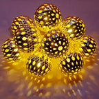 Outdoor Solar Moroccan 50/30/20LED Ball Lights 8 Modes Solar Light String for Camping Christmas Halloween Party Wedding Decor