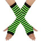Warmer Knitted Long Fingerless Gloves Elbow Mittens Christmas Acces Gift Fashion Women Emo Gloves Lady Striped Elbow Gloves
