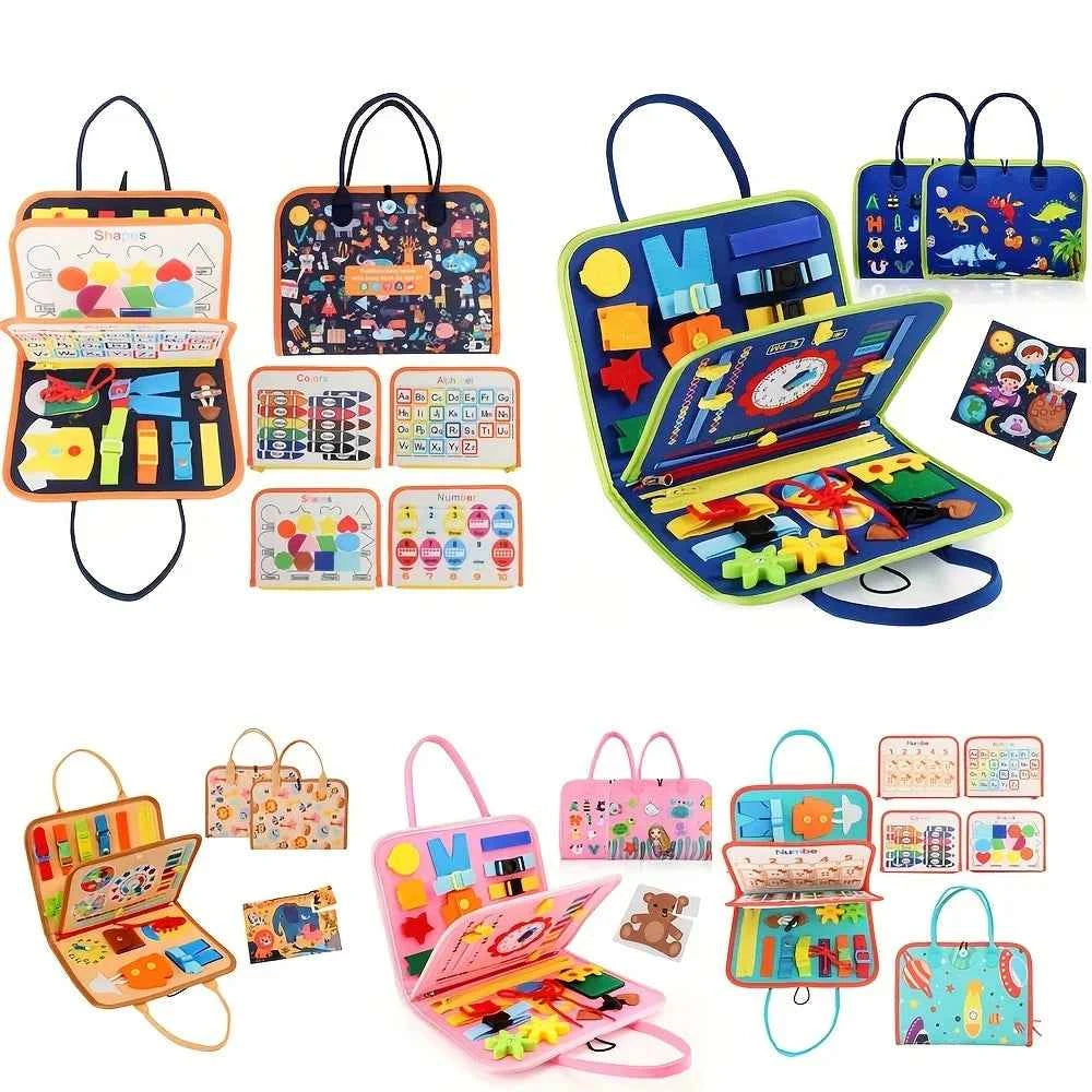 Busy Board Montessori Toys Gifts, Sensory Toys,Educational Travel Toys, Preschool Activities for Learning Fine Motor Skills