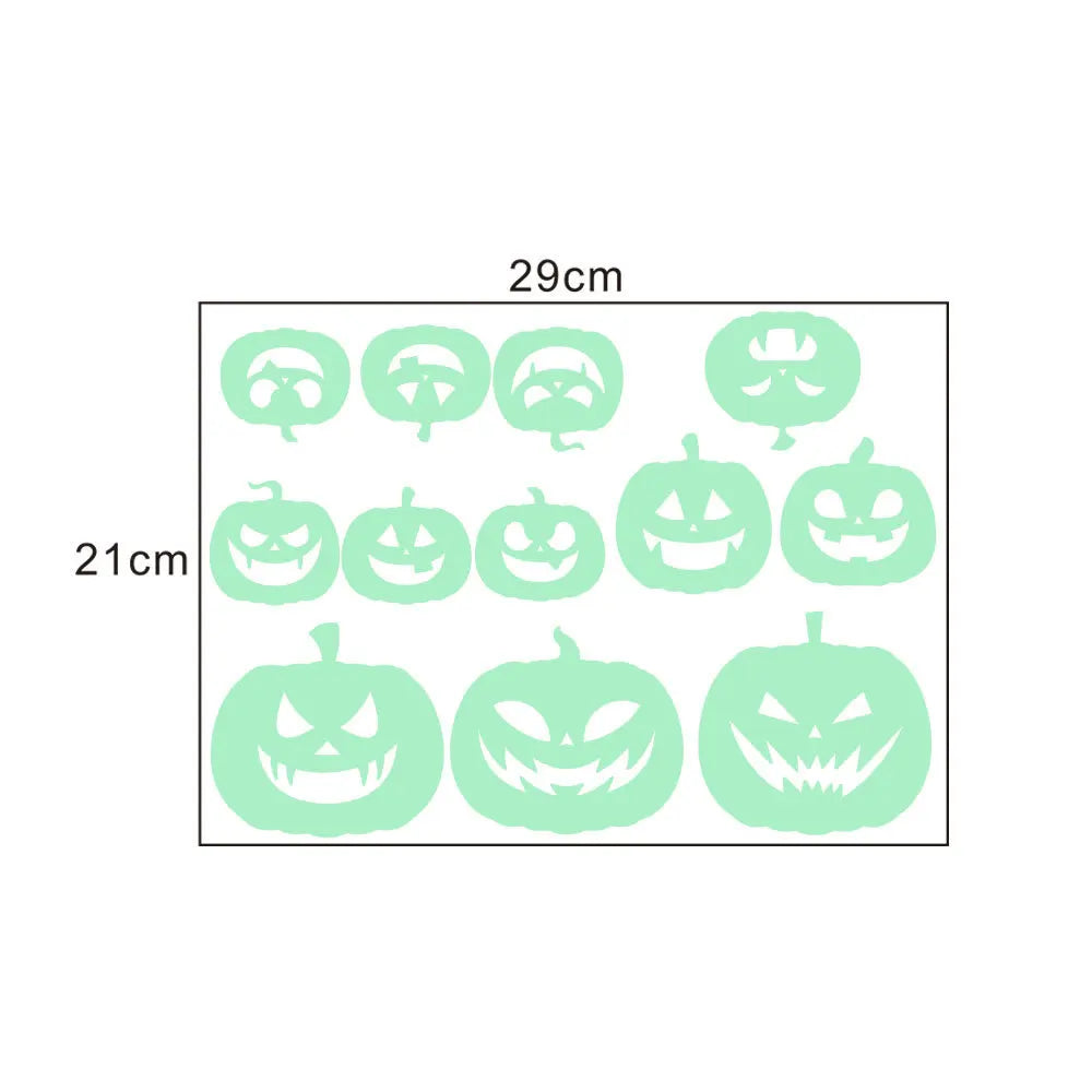 Halloween Luminous Window Stickers – Glowing Eyes, Bats & Ghost Decor