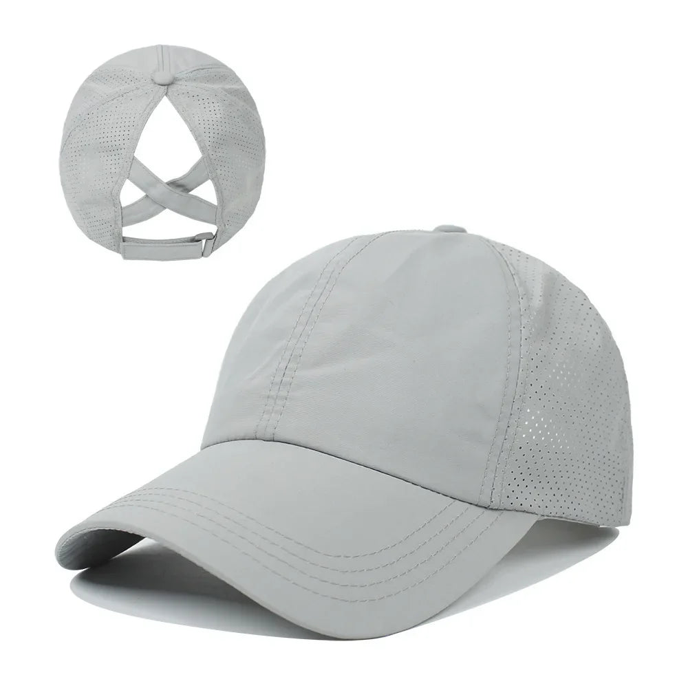 Women's Quick Dry Mesh Ponytail Baseball Cap for Outdoor Style
