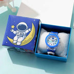 Cartoon Mickey Flash Light Girls Watches with Box Silicone Strap Spiderman Children Watches Kids Student Clock reloj infantil