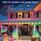 New Black RGB Eaves LED Lights Permanent Outdoor Lights String APP Bluetooth Light Strip Scene Modes House Party Wedding Light