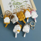 Cute Crochet Kitten Keychain Smiling Cat Bag Charm