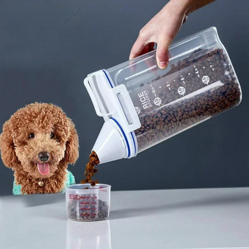 Dog & Cat Food Storage Container – 1.5kg/2kg with Measuring Cup