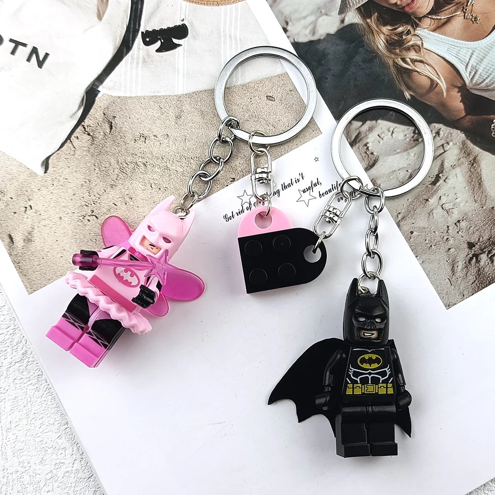 2pcs Beautiful Handmade 3D Bat Couple Keychain Fairy Figure Pendant Phone Key Ring Backpack Accessory Gifts for Him Y2K Jewelry