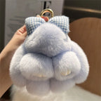 Fluffy Bunny Plush Keychain Cute Rabbit Bag Charm