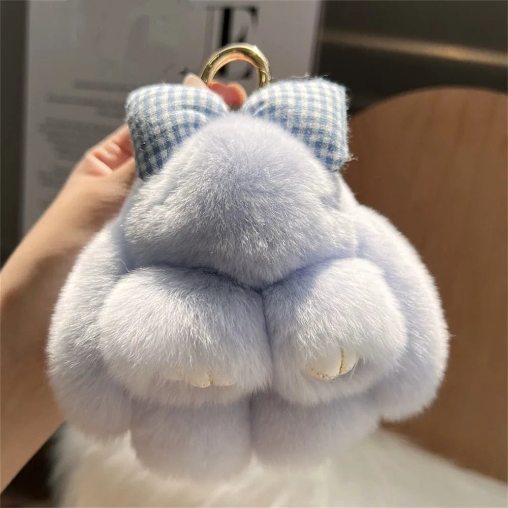Fluffy Bunny Plush Keychain Cute Rabbit Bag Charm