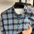 Luxury Brand Embroidery 100% Cotton Long Sleeved Shirt Men's New Shirt Men's Casual Loose Top Business Men