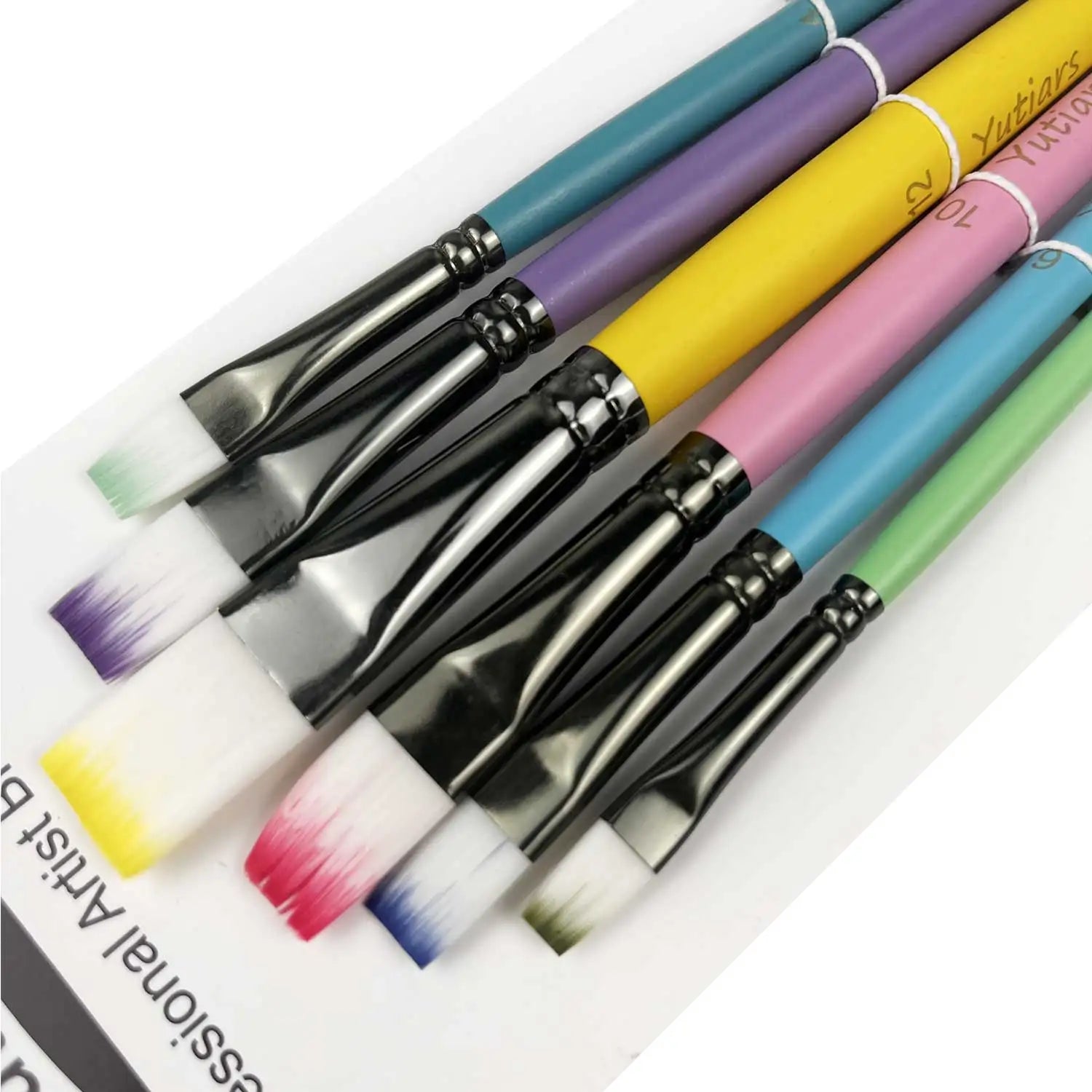 Yutiars Professional Artist Paint Brush Set - 6/24 PCS, Nylon Bristles for Watercolor, Acrylic, Oil Painting, Crafts & Face Body
