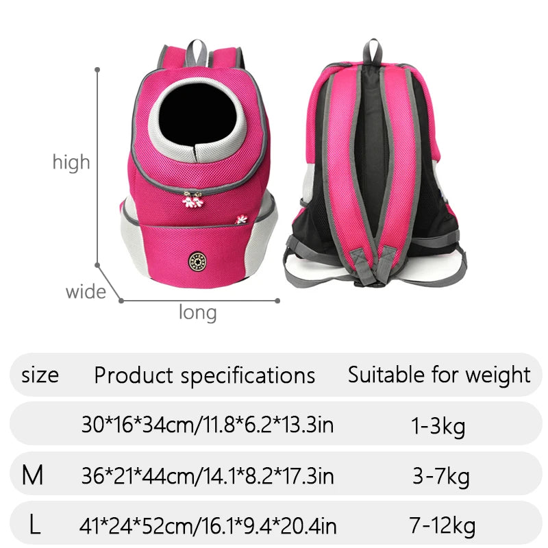 Double Shoulder Pet Carrier Backpack – Breathable Travel Dog Bag