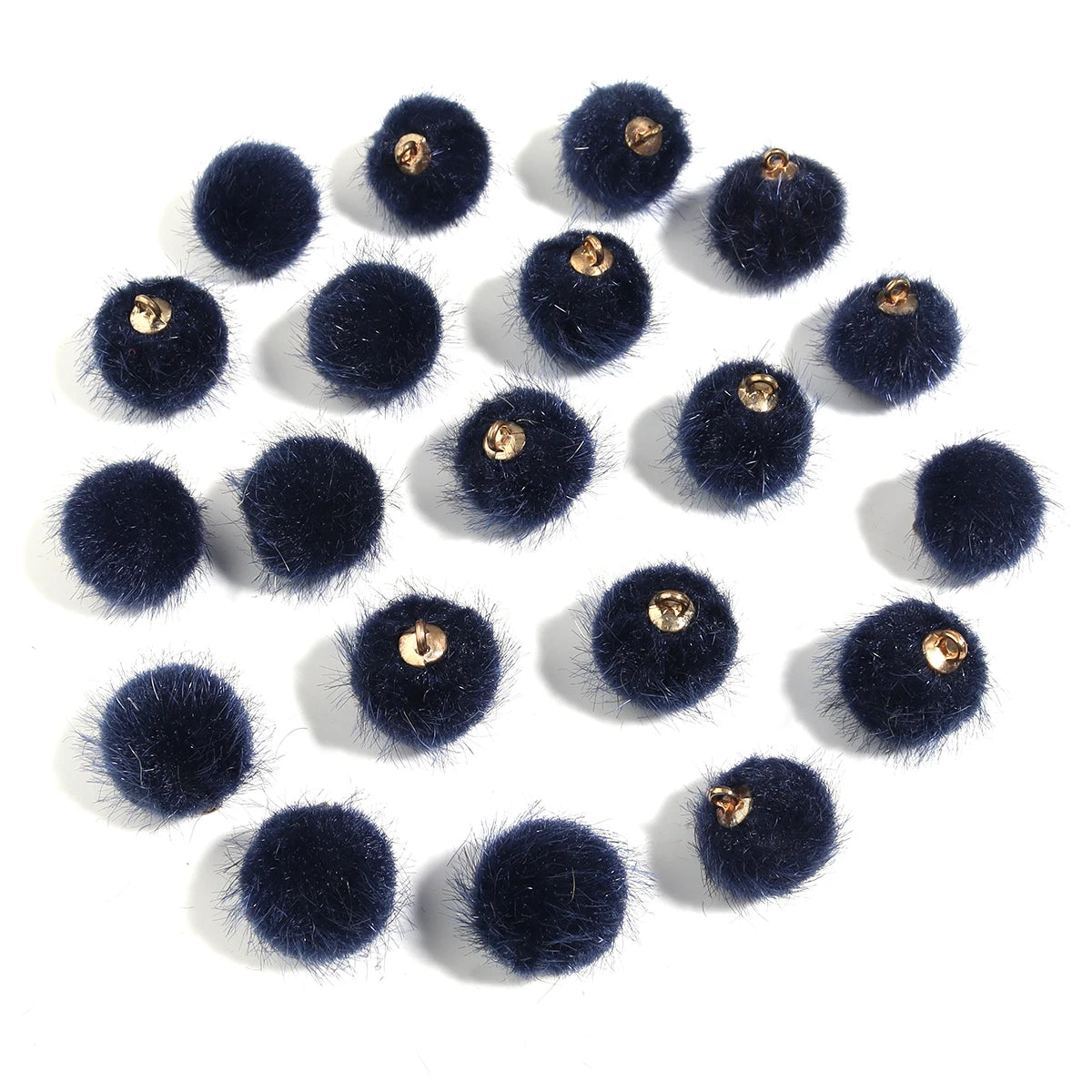 20pcs Plush Fur Covered Ball Beads Charms Multicolor Pompom Pendant For DIY Jewelry Making Necklace Bracelet Earring Accessories