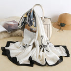 Spring Scarf Women's Luxury Design Polyester Material Smooth Scarf Soft Shawl Beach Scarf
