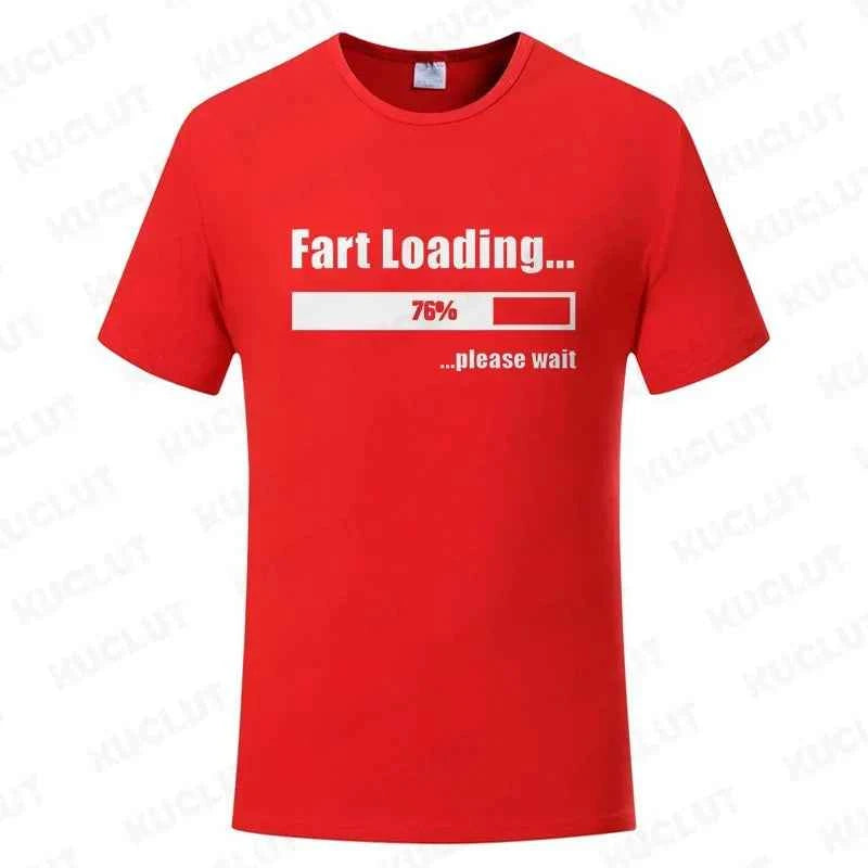 Huge Fart Loading Men's T-shirt Humor Tee Joke Gag Tshirt for Dad Gifts Guys Male Clothes Short Sleeve Tees Funny Graphic Tops