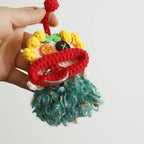 Funny Fruit Sausage Mouth Crochet Keychain Key Holder