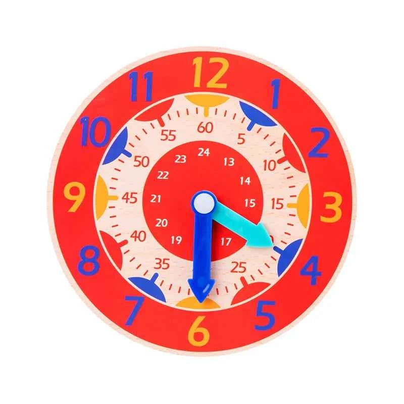Montessori Wooden Learning Clock Time Teaching Toy for Kids