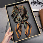 Elegant Nordic Style All Seasons Scarf Faux Silk Large Square Shawl Simple Chic Decorative Wrap For Teens