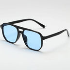 Women Men Square Sun Glasses Retro Polygon Sunglasses Female Black Vintage Fashion Ladies Sunglasses Double Beam Eyeglasses