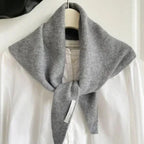 British Korean Style Niche Wool Knitted Triangular Scarf Women Headscarf Knitted Scarf Multi-functional Warm Knitted Scarf