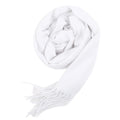 Warm Wool Winter Scarf – Soft Cashmere Shawl with Tassel Trim