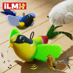 Interactive Wall Hanging Bird Cat Toy with Catnip for Indoor Play
