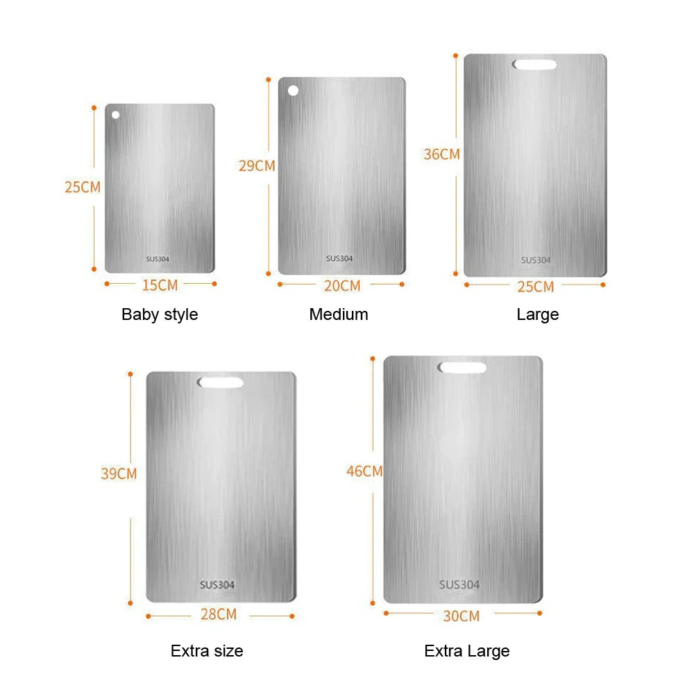 316 Stainless Steel Cutting Board – Double Sided Chopping & Kneading Board