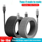 PD 60W Type C to Type C Fast Charging Cable Type C 3m 5m 8m Extending Data Cable For Huawei Xiaomi Samsung Oppo OnePlus Camera