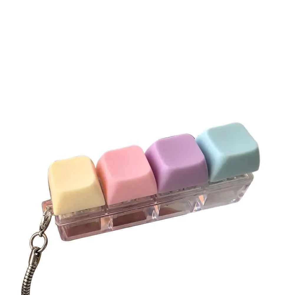 Fidget Decompression 1/4/5/9 Keyboard Key Toy Anti Stress Finger Keyboard Games For Adults Antistress Toys Boys Girls Keychain