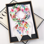 2024 Luxury Square Silk Scarf for Women Hijab Hair Bands Neckerchief Female Satin Shawl Ribbon Headband Fashion Wraps Bandana
