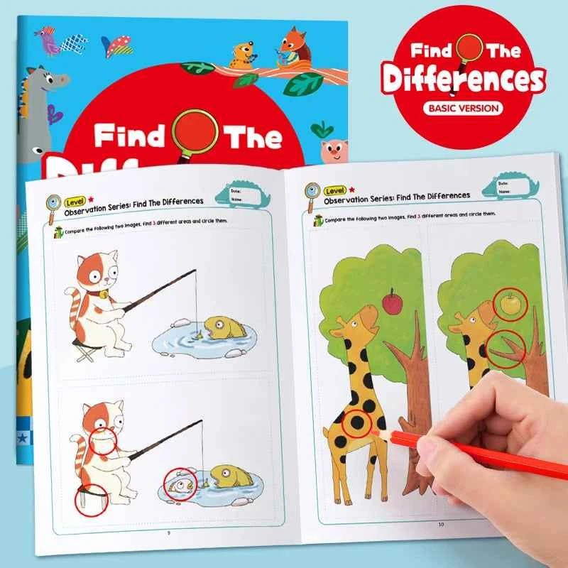 Hidden Differences Activity Book, | Attention and Concentration Training | Visual Perception Skills, Find the Differences Game |