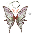 Butterfly Fairy Elf Costume Wing Princess Angel Wing Ears Star Fairy Stick Garland Set Halloween Cosplay Party Photography Props